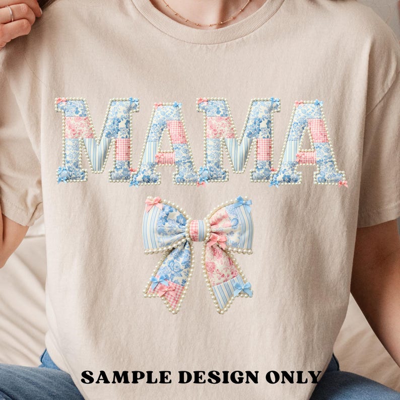 Grandmillenial Patchwork Alphabet PNG Bundle, Pearl Outline Letters ...