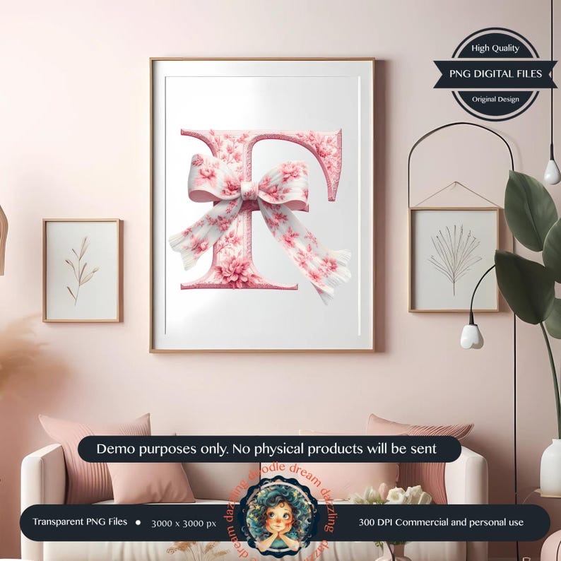 May include: A pink letter E with a white and pink floral bow. The letter is decorated with pink flowers and is surrounded by a white background.