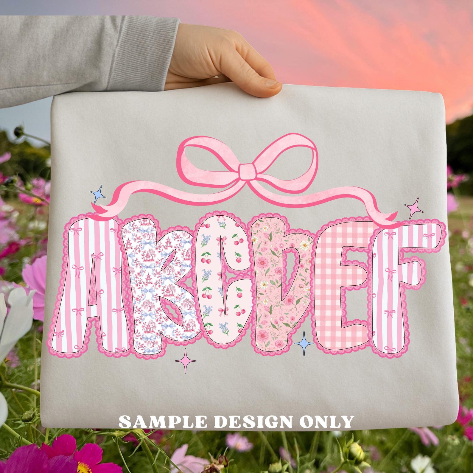 Grandmillennial Lace Floral Alphabet PNG Bundle, Pastel Pink Alphabet ...