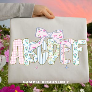 Grandmillenial Png, Floral Alphabet, Preppy Designs, Alphabet Png, Vintage Floral, Hand Lettered, Alphabet Bundle,Floral Png,Pastel Alphabet image 8