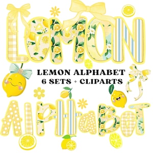 Alphabet Citron, Été Citron, Doodle Pack Alpha, Png De Citrons, Chemise Citron, Design Preppy, PNG Grand Millenial, Motif Citrons, Alphabet Doodle