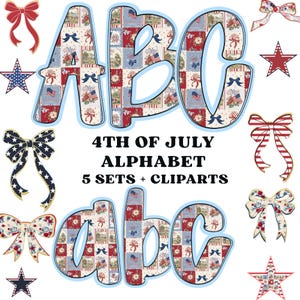 4th of July Alphabet PNG: Patriotic Doodle Letters (digital Download ...