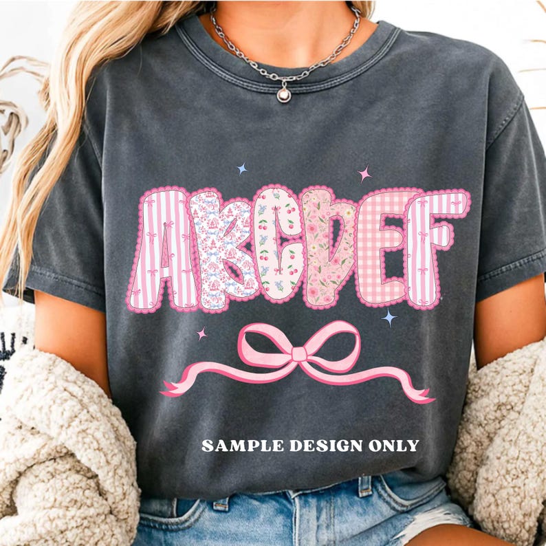 Grandmillennial Lace Floral Alphabet PNG Bundle, Pastel Pink Alphabet ...