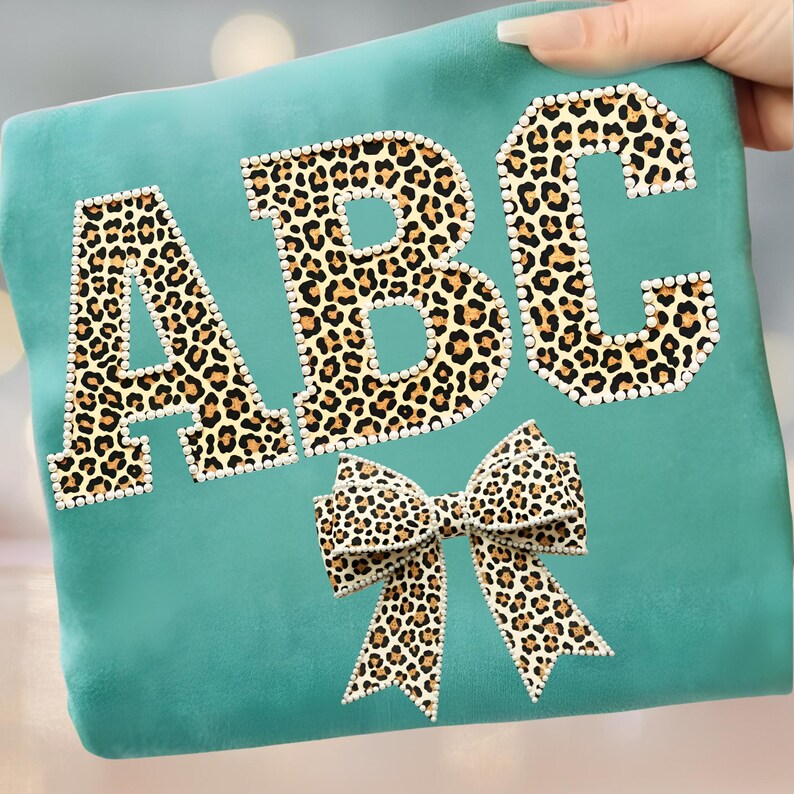 Leopard Pearl Alphabet PNG Bundle, Pearl Outline Letters & Numbers ...
