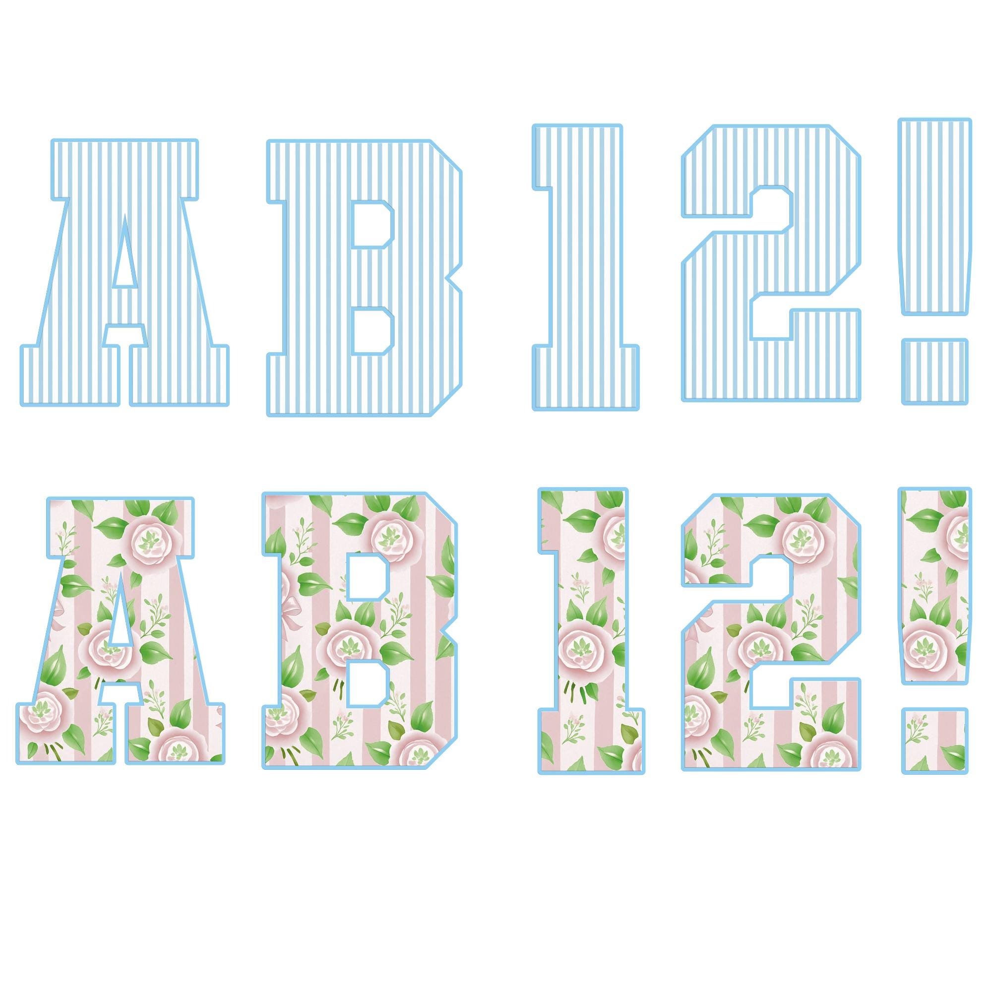 Grandmillenial PNG Floral Alphabet Bundle, Preppy Pastel Hand Lettered ...