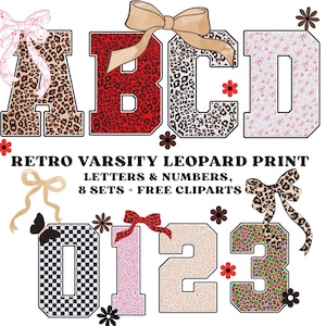 Luipaardletters, doodle alfabet png, varsityletters, nepalfabet, dierenprints, clipart alfabet, Mama Varsity, Retro Varsity Game Day