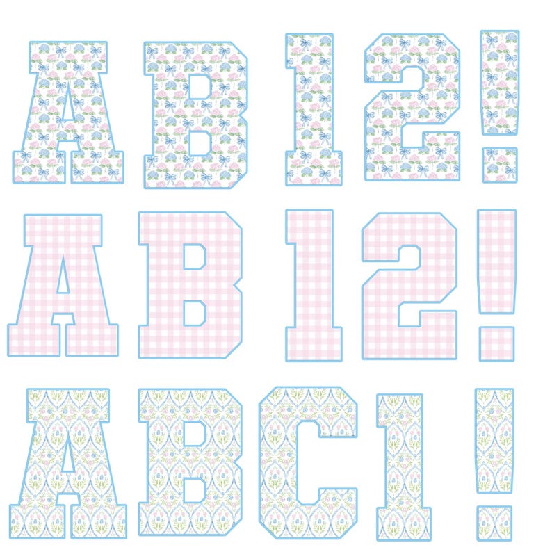 Grandmillenial PNG Floral Alphabet Bundle, Preppy Pastel Hand Lettered ...