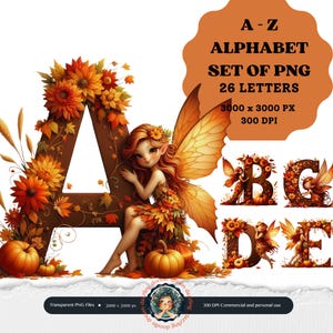 Letras de otoño, Letras de hadas PNG, Hadas de otoño, Alfabeto de otoño PNG, Alfabeto de otoño, Garabatos de otoño, Letras PNG, Clipart de otoño, Sublimación de letras