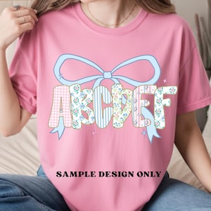 Grandmillenial Png, Floral Alphabet, Preppy Designs, Alphabet Png, Vintage Floral, Hand Lettered, Alphabet Bundle,Floral Png,Pastel Alphabet image 6
