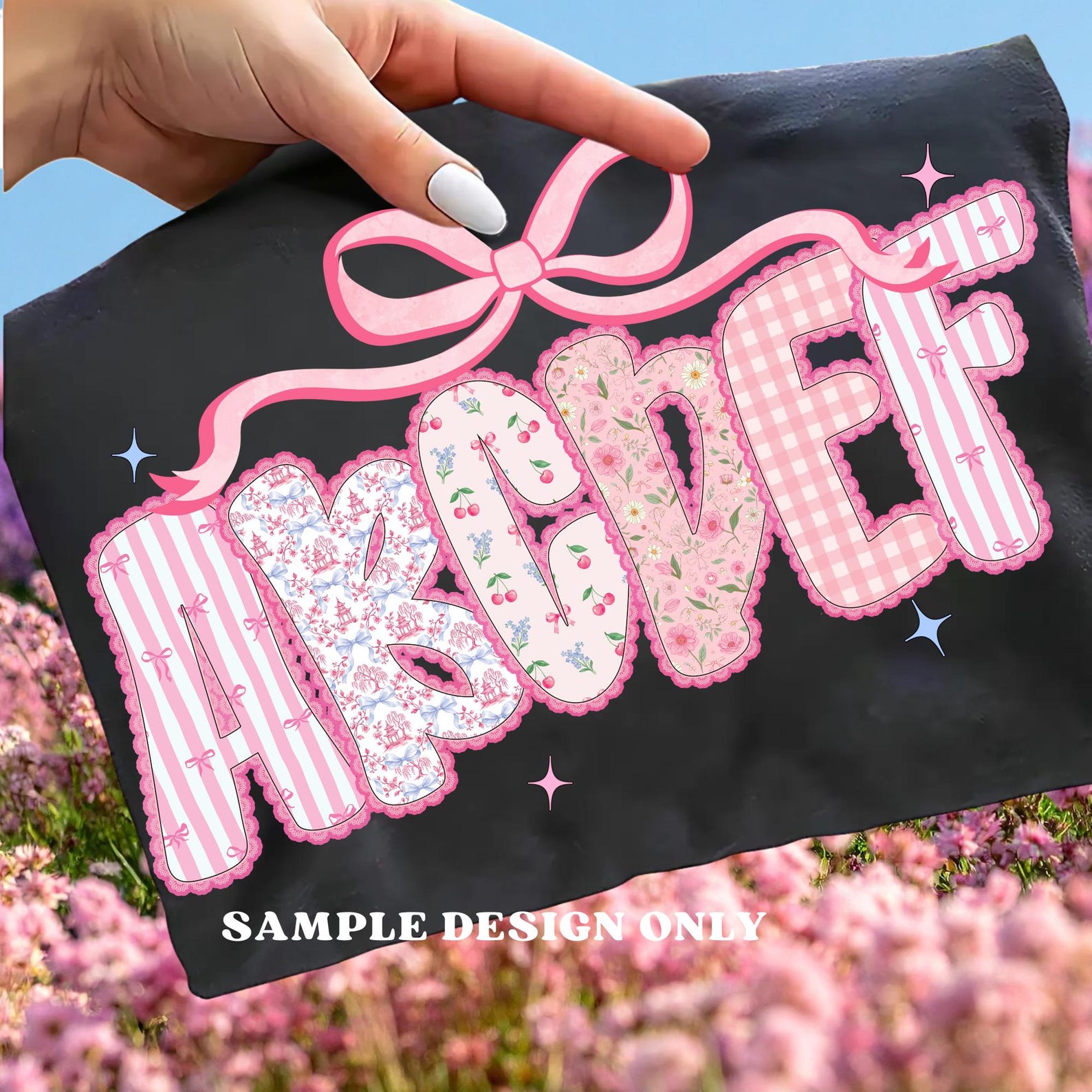 Grandmillennial Lace Floral Alphabet PNG Bundle, Pastel Pink Alphabet ...