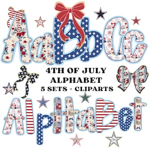 4th of July Png, USA Alphabet,  Patriotic Decor,American Letters,Preppy Designs, Sublimation Alphabet,Independence Day Png,Preppy Floral Png