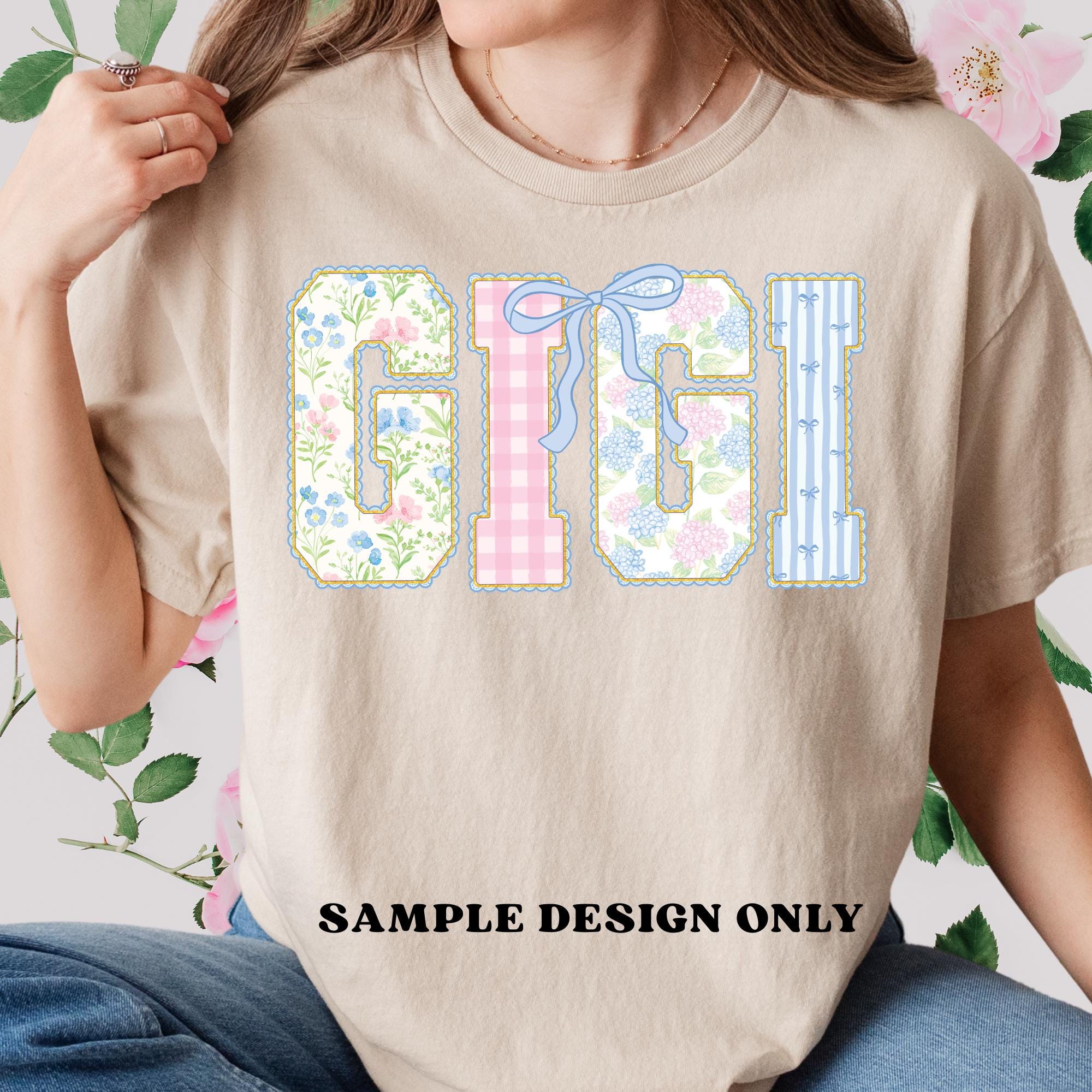 Grandmillennial PNG Alphabet Bundle, Floral Lace Alphabet, Preppy ...