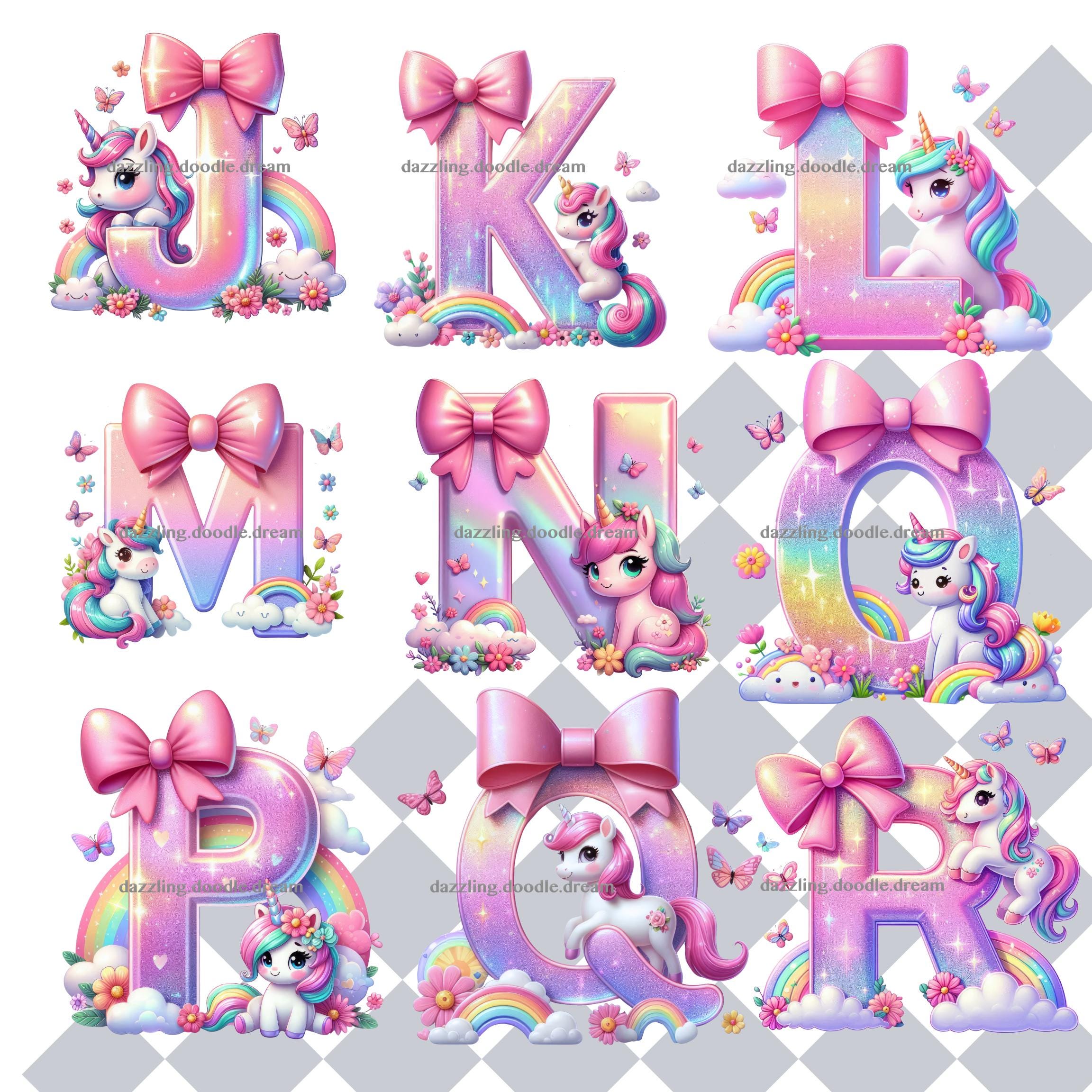 Unicorn Letters, Unicorn Alphabet, Alphabet Png, Unicorn Clipart