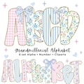 Grandmillenial Png, Floral Alphabet, Preppy Designs, Alphabet Png, Vintage Floral, Hand Lettered, Alphabet Bundle,Floral Png,Pastel Alphabet product logo