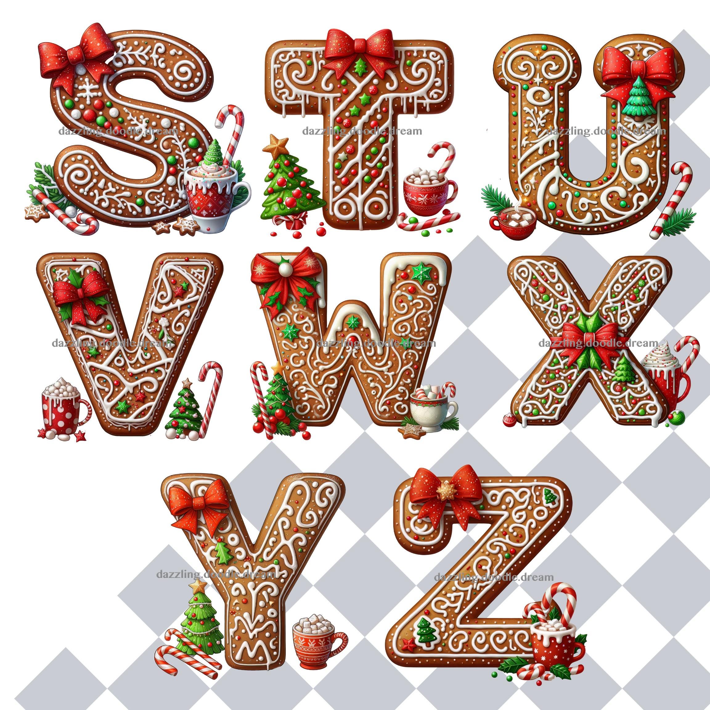 Gingerbread Letters, Gingerbread Alphabet, Christmas Alphabet Png ...