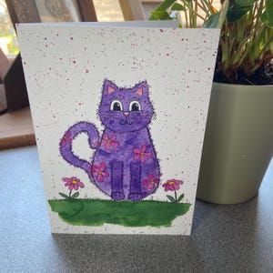 Kitty Blank Greeting Card | Cat Greetings Card | Cat Lover Card | Blank Card | Animal Greetings Card | Any Occasion Card | Hand Painted Card
