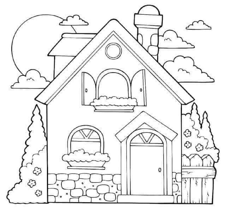 13 House Coloring Book,coloring House Printable Kids Etsy