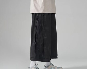 Loose Hip-Hop Cargo Pants | Ribbon Side-tie Casual Trouser Streetwear