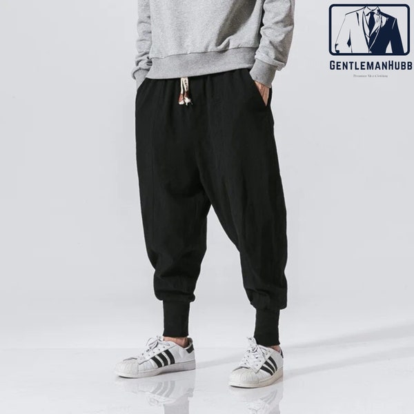 Men's Cotton Linen Sweatpants | Stylish Streetwear Joggers | Casual Trousers