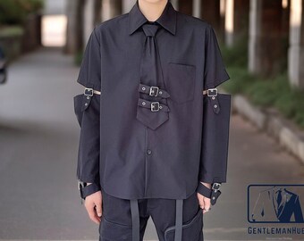 Outdoor Men's Top | Long Sleeve Fashion Design | Streetwear Blouse Clothes