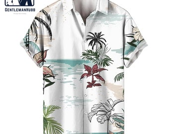 Men's Short Sleeve Polo | Printed Beachwear | Lapel Collar | Comfortable Tops
