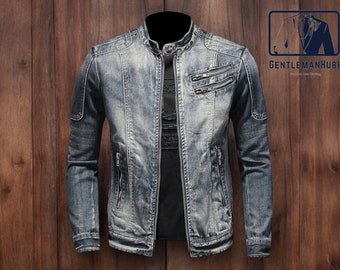 Denim Jacket Cotton | Long Sleeves Streetwear | Men's Fashionable Outwear