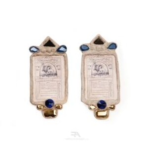 Newspaper Design Earrings (گوشواره طرح روزنامه) |ReihaneAccessories ~ Stud Earrings