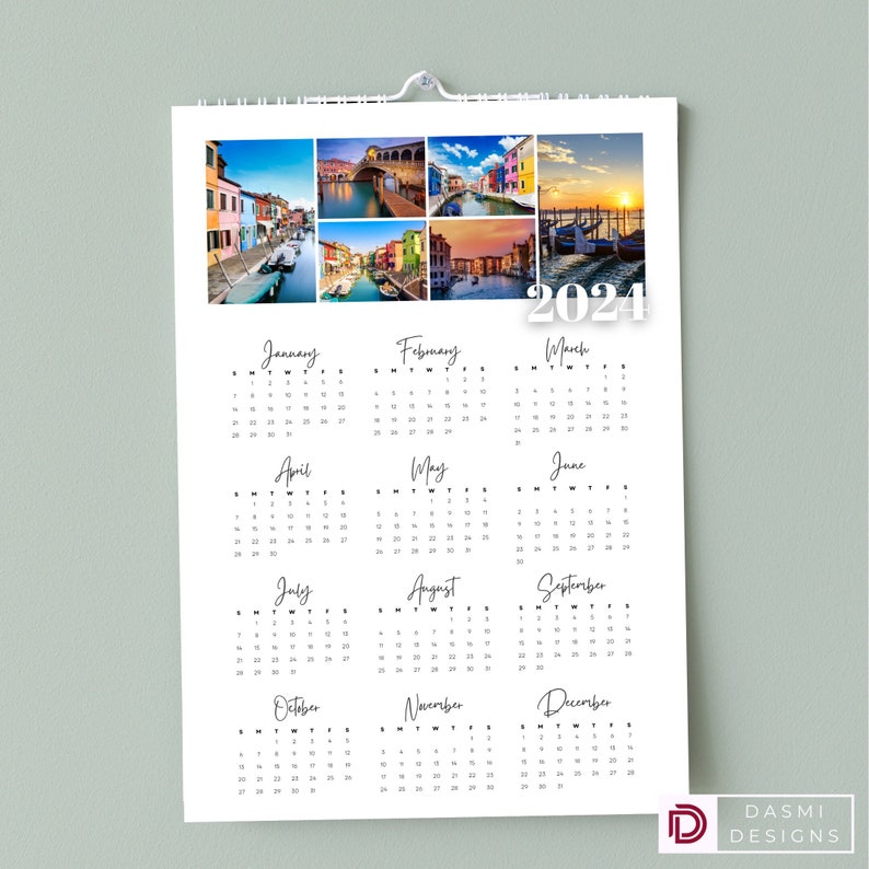 2025 Full Year Venice Poster Calendar Digital Etsy