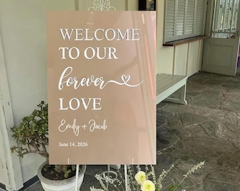 Frosted Acrylic Welcome Sign, Acrylic Wedding Sign, Wedding Signage, 3D Welcome Sign, Custom Wedding Sign, Acrylic Frosted Welcome Sign