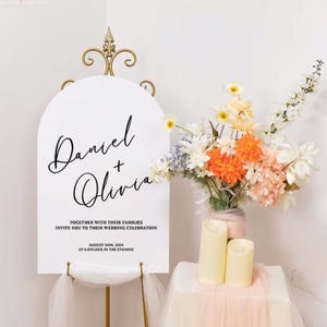 Custom Arch Wedding Sign | Acrylic Wedding Welcome Sign | 3D Bridal Shower Sign | Personalized Wedding Decor | Wedding Gift Idea