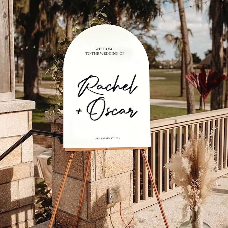 Arch Wedding Sign, Acrylic Wedding Welcome Sign, Custom Wedding Signage ...