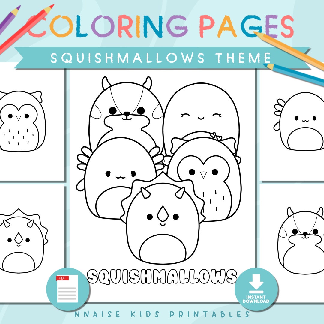Printable Squishmallows Coloring Pages Kawaii Printable Kids - Etsy