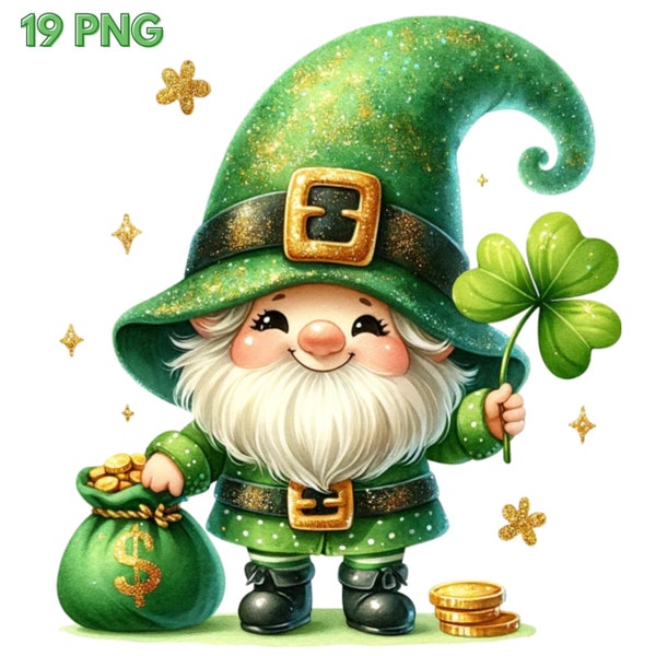 Watercolor St. Patrick’s Day Gnomes Clipart, St Patrick Gnome PNG, St. Patrick’s Day graphics,St. Patrick’s Day Png, Gnome sublimation