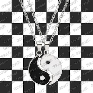 2Pcs Yin Yang Necklace Set