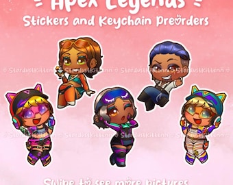 Apex Legends - ローバ - マッド・マギー - コンジット - ワットソン - エポキシキーホルダーとビニールステッカー