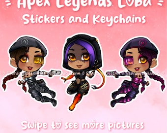 Apex Legends - Arms Dealer - Heat Shade - Magenta Militant Loba - Epoxy keychains and vinyl stickers
