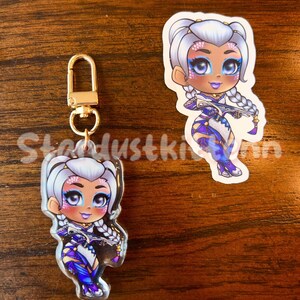 Apex Legends - Lunar Goddess - Astral Treasure - Sherbert Sunset - Lady in Red Loba - Epoxy keychains and vinyl stickers image 2