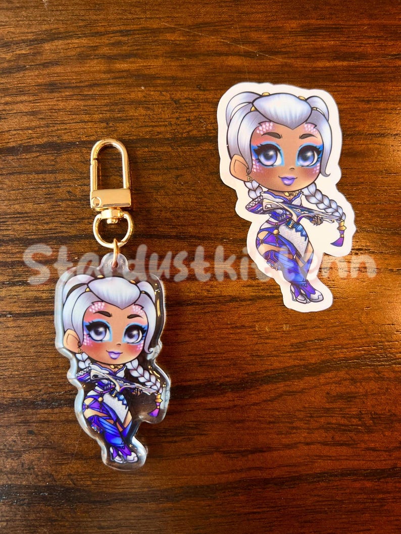 Apex Legends - Lunar Goddess - Astral Treasure - Sherbert Sunset - Lady in Red Loba - Epoxy keychains and vinyl stickers image 2