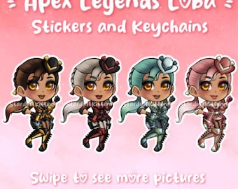 Apex Legends - ゴールドスタンダード ローバ - ブートレガー ローバ - ラムランナー ローバ - パステルピルフェラー ローバ - エポキシキーホルダーとビニールステッカー