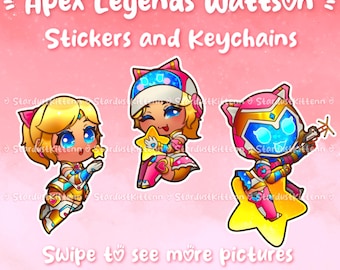 Apex Legends - Skin de prestigio de Wattson para el ícono de Apex - Llaveros de epoxi y pegatinas de vinilo
