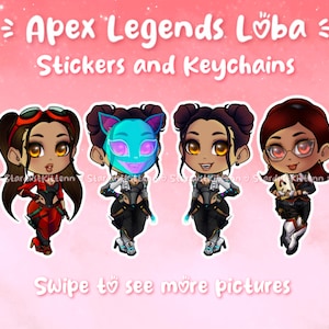 Apex Legends - Cherry Bomb - Demon Claws - Headmistress Loba - Double sided epoxy keychains and vinyl stickers