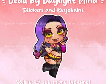 Dead by Daylight - Trickster Mina - Epoxy keychains and vinyl stickers