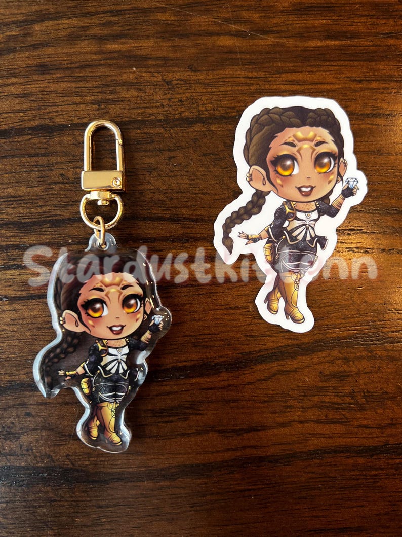 Apex Legends - Lunar Goddess - Astral Treasure - Sherbert Sunset - Lady in Red Loba - Epoxy keychains and vinyl stickers image 3