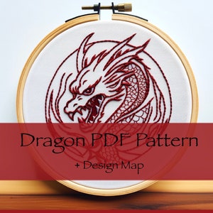 Draakborduurpatroon PDF met ontwerpkaart | DIY Crafters' Delight | DIY-cadeau voor jongens | Digitale download, gemiddelde moeilijkheidsgraad