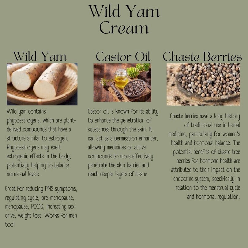 Organic Wild Yam Cream 4oz Etsy