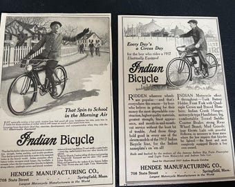 1917 INDIAN BICYCLE ads