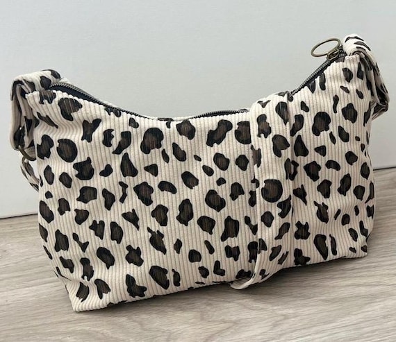 Leopard Print Corduroy Shoulder Bag (leopard Print Fabric Color of