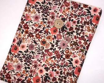 Book sleeve - Pink daisies (size of your choice)