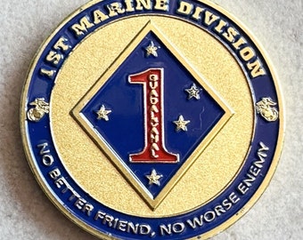 USMC US Marine Corps First 1st  DIVISION Base Challenge Coin