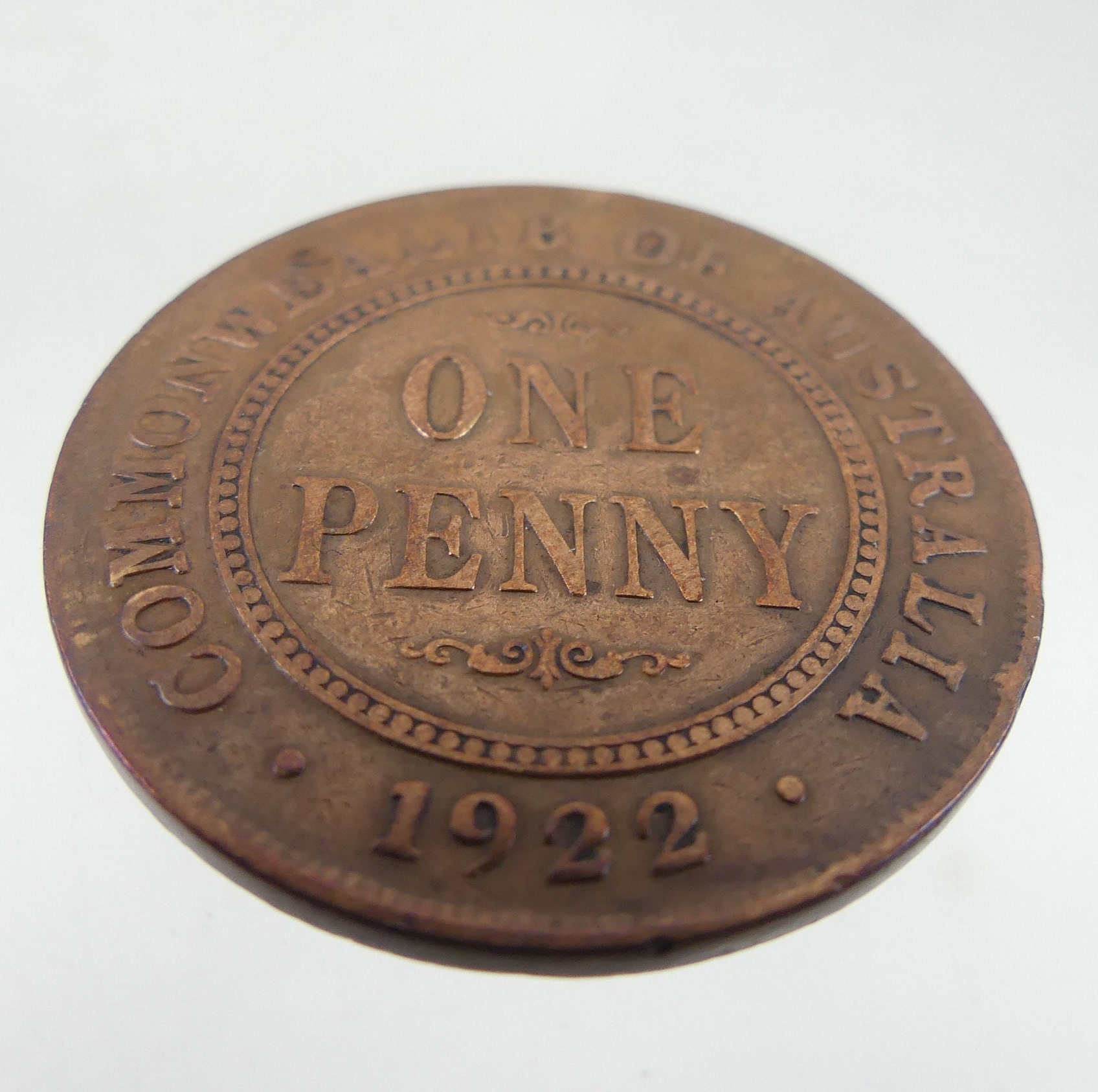 Australian 1922 One Penny Antique Vintage Rare Coin Australia Etsy Australia